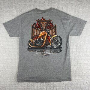 VTG West Coast Choppers Shirt Flames Motorcycle print Long Beach Jesse Who